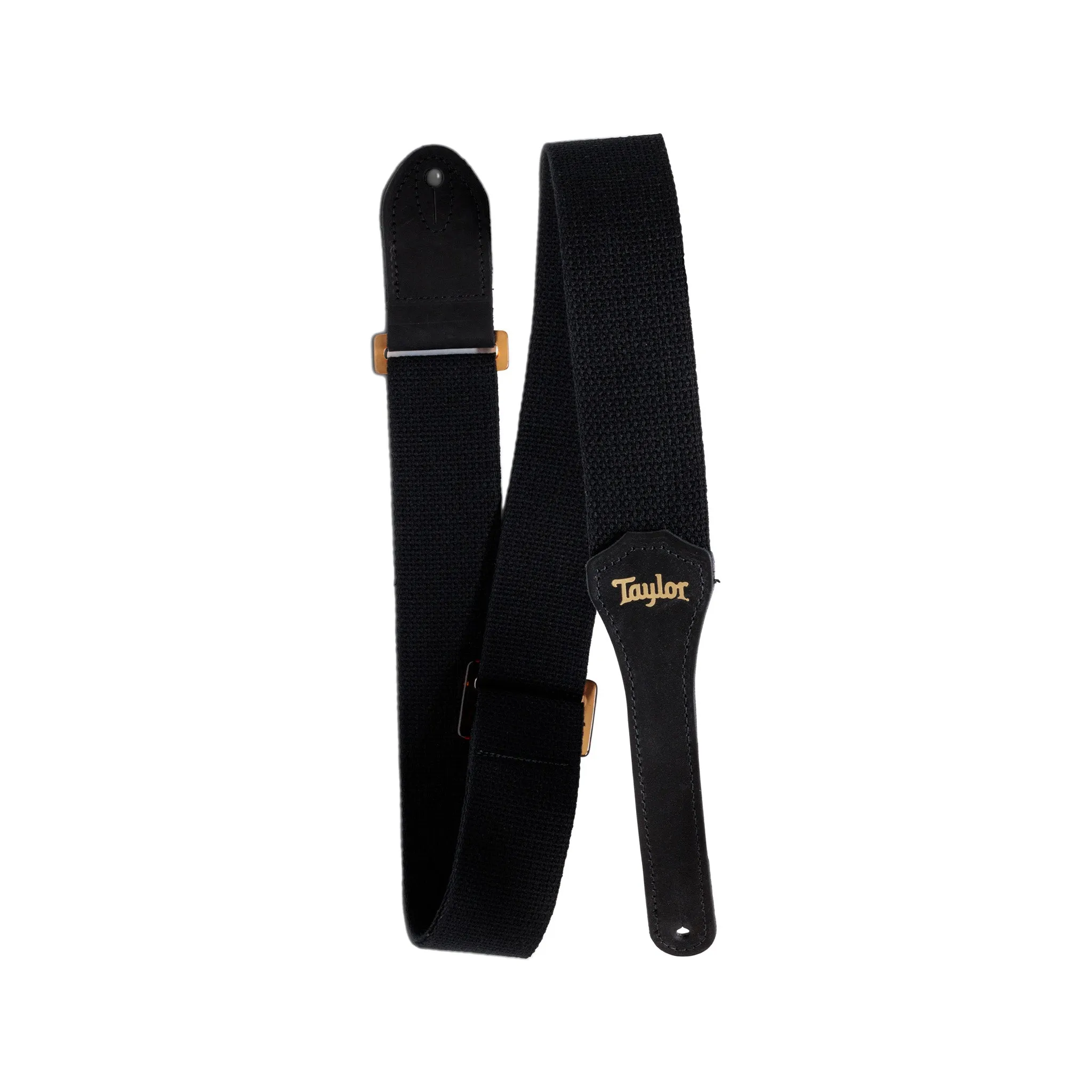 Taylor 2Inch GS Mini Guitar Strap w/Amber Buckle, Black Cotton