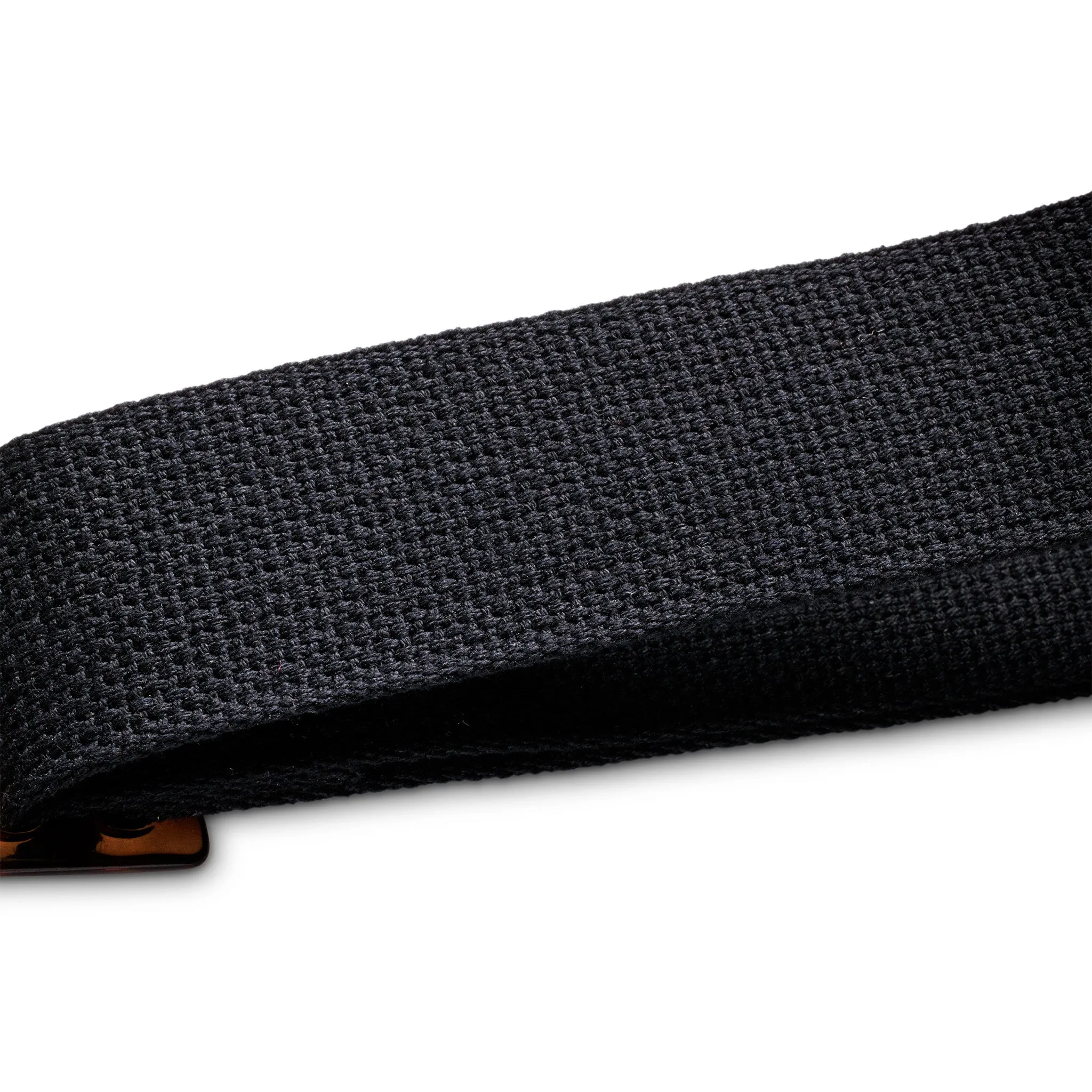 Taylor 2Inch GS Mini Guitar Strap w/Amber Buckle, Black Cotton
