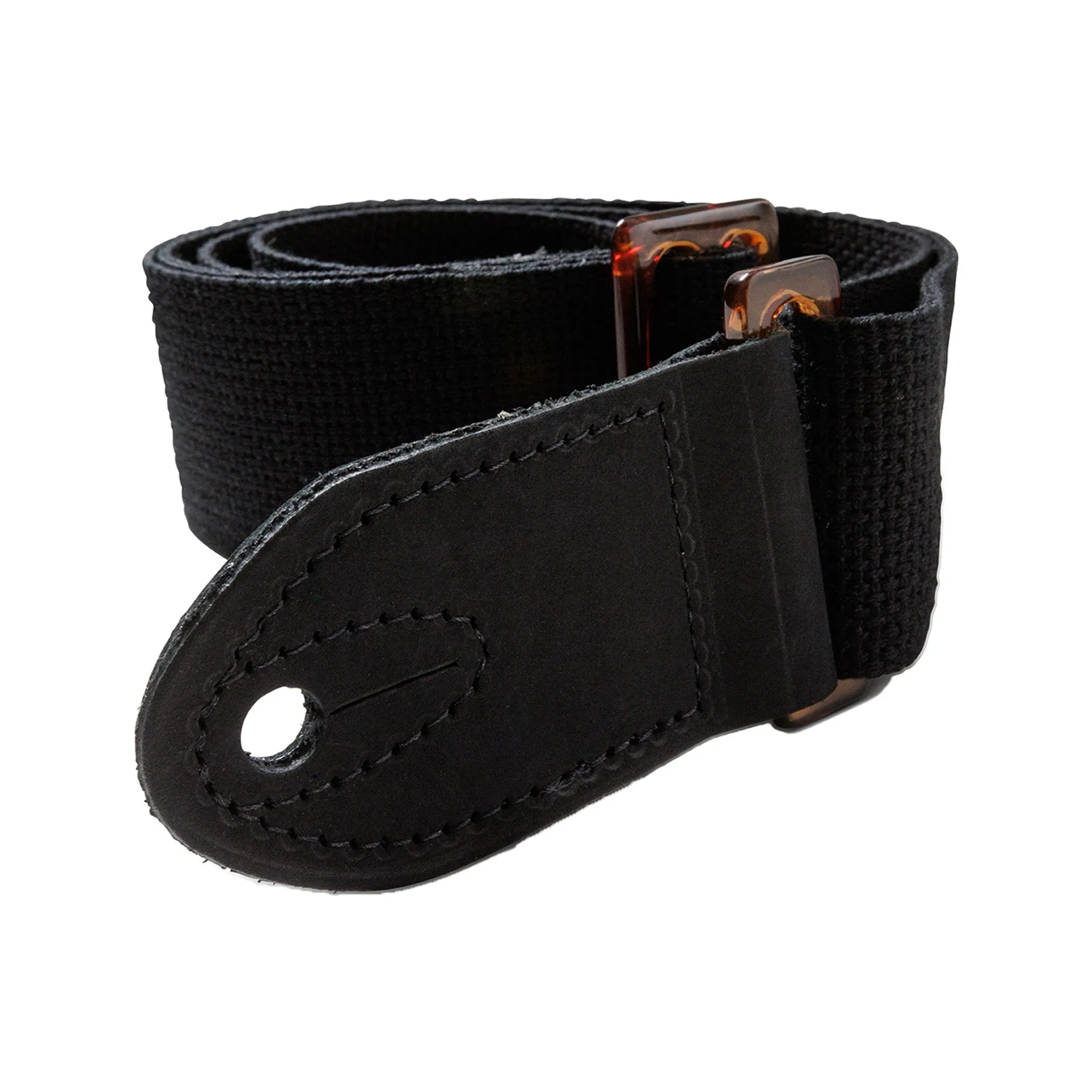 Taylor 2Inch GS Mini Guitar Strap w/Amber Buckle, Black Cotton