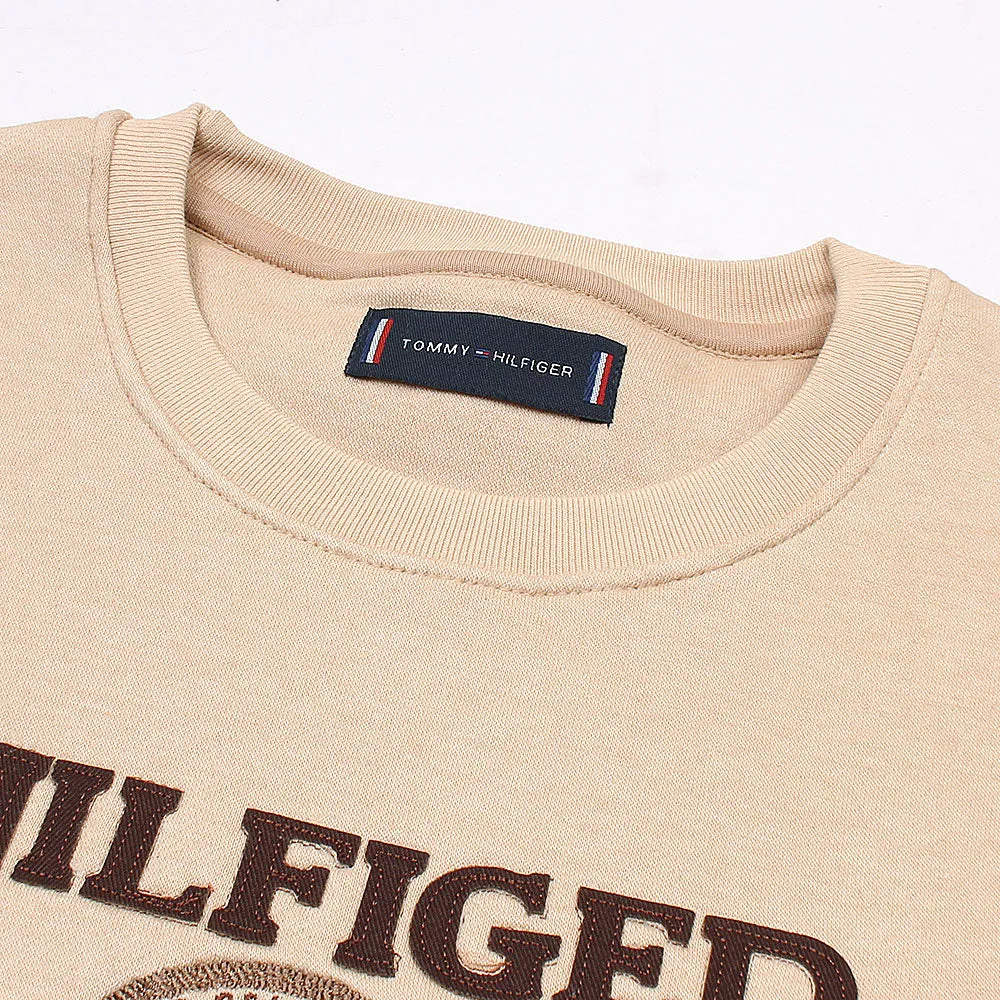 TH Warm Ivory Towel Embroidered Sweatshirt