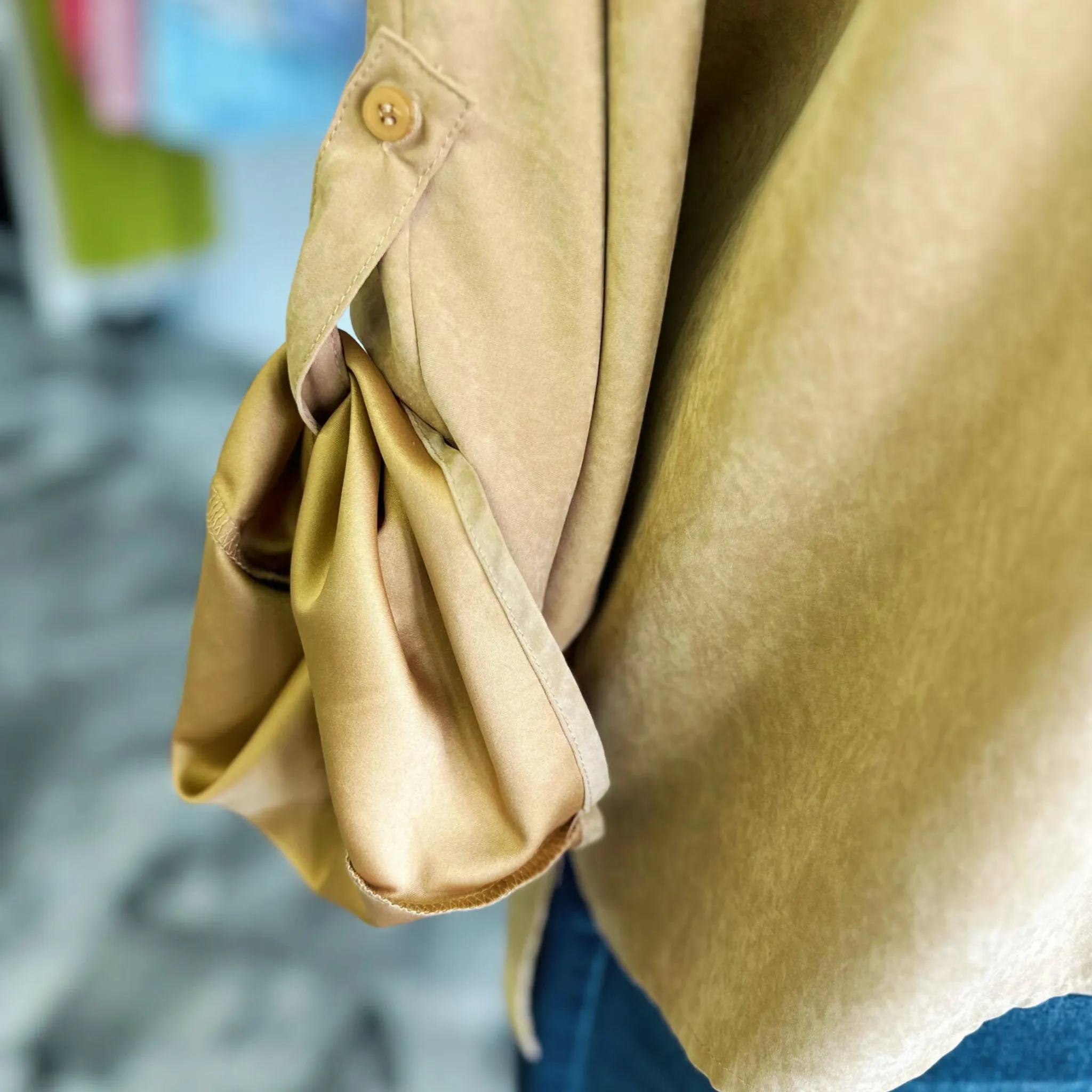 THE HUDSON SUEDE OVERSIZED TAN TOP