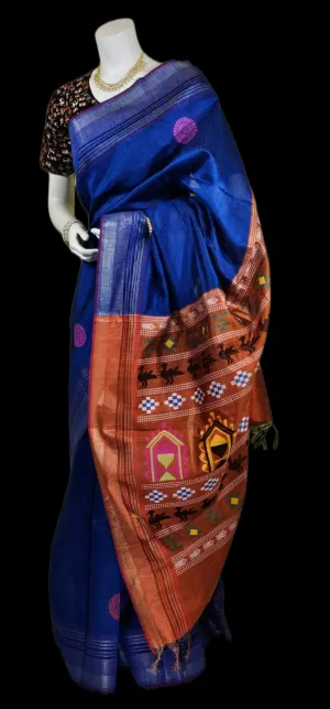 TS042923004 - Tussar Silk Saree with Dolabedi Pallu