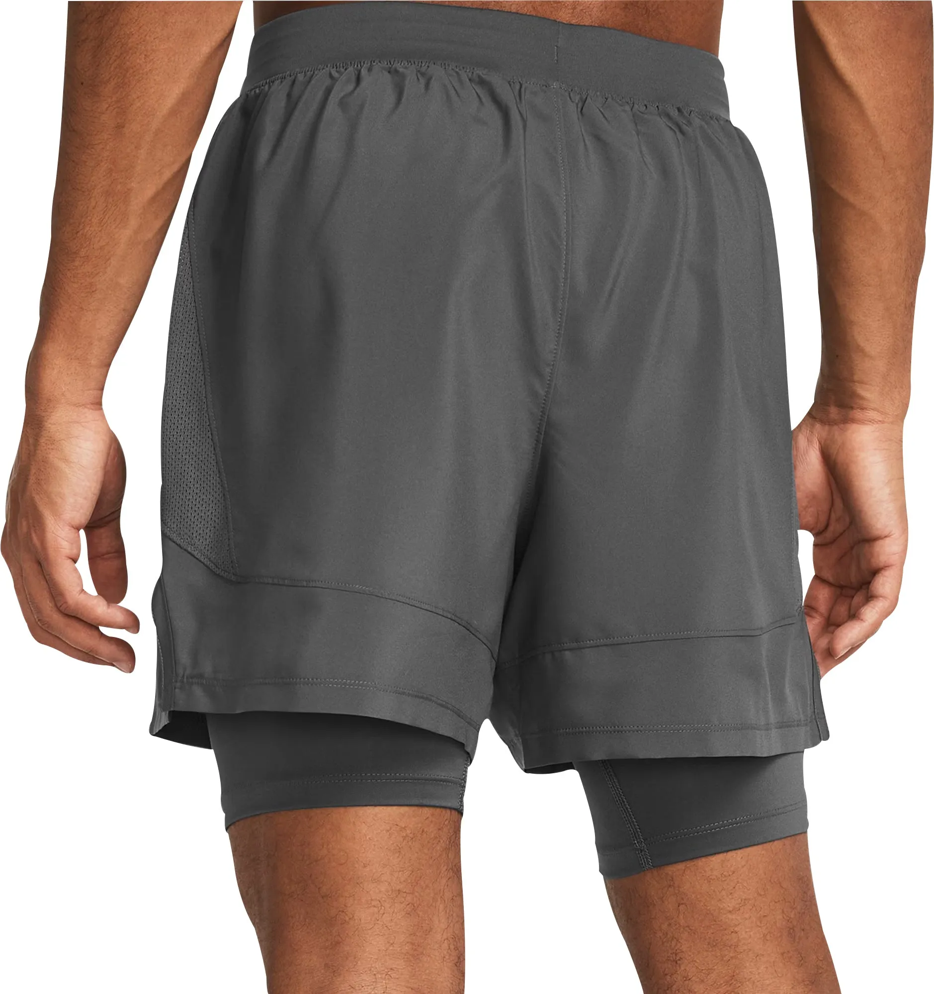 Under Armour Launch 2 In 1 Mens Running Shorts - Grey