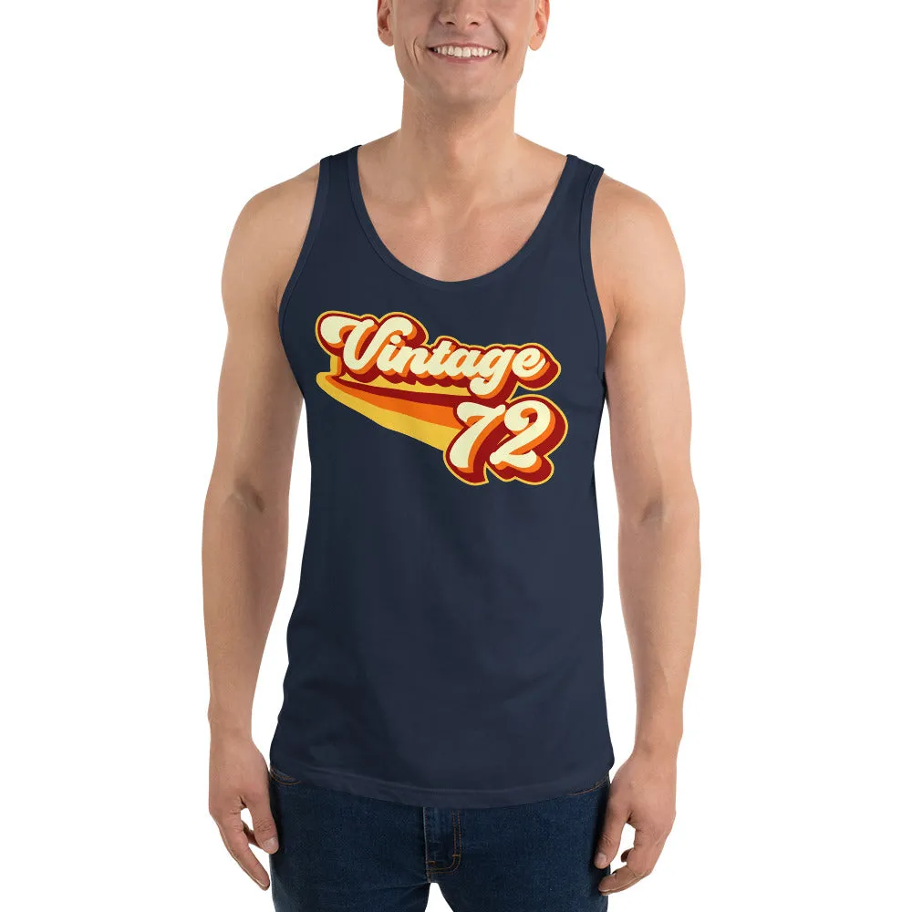 Vintage 1972 Warm Retro Lines Unisex  Tank Top
