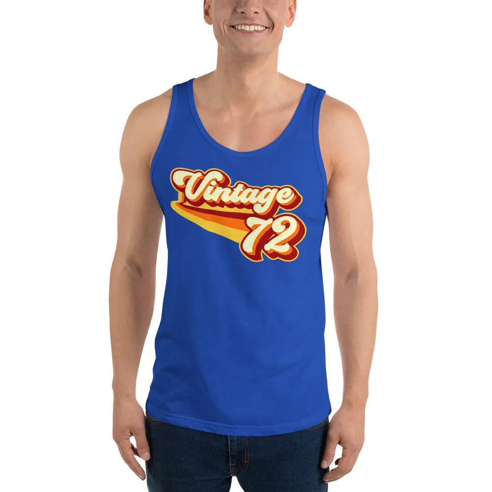 Vintage 1972 Warm Retro Lines Unisex  Tank Top