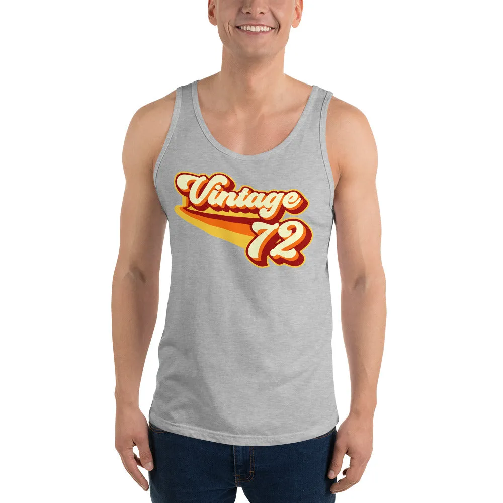 Vintage 1972 Warm Retro Lines Unisex  Tank Top