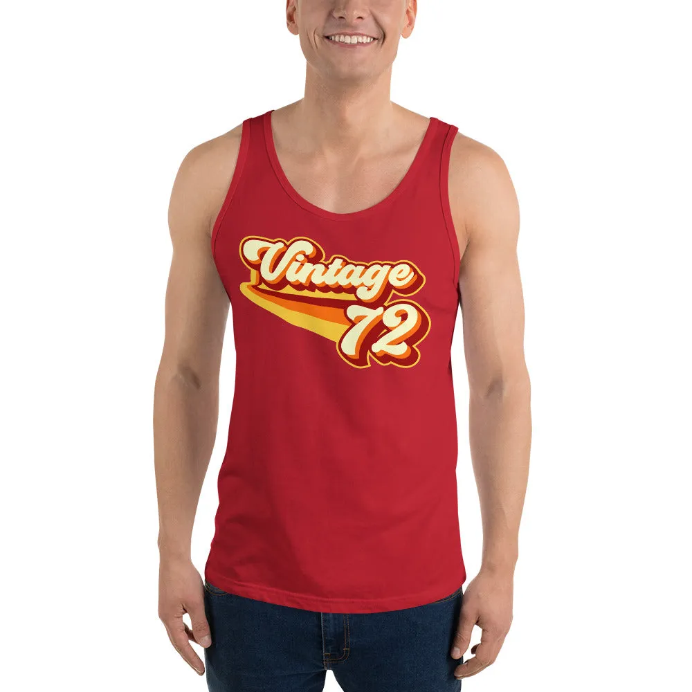 Vintage 1972 Warm Retro Lines Unisex  Tank Top