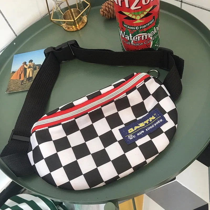 Vintage Checkerboard Waist Bag