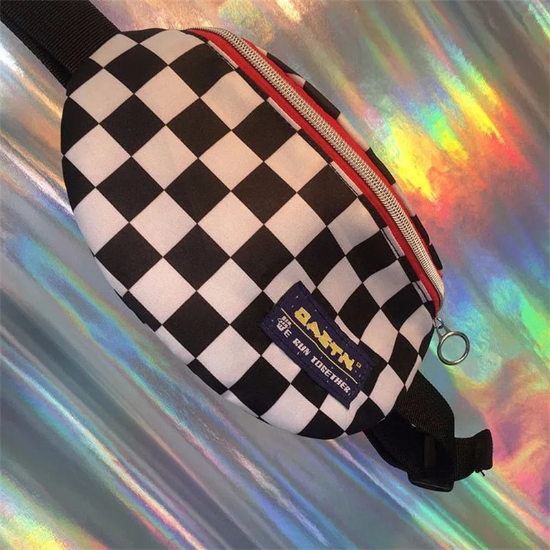 Vintage Checkerboard Waist Bag