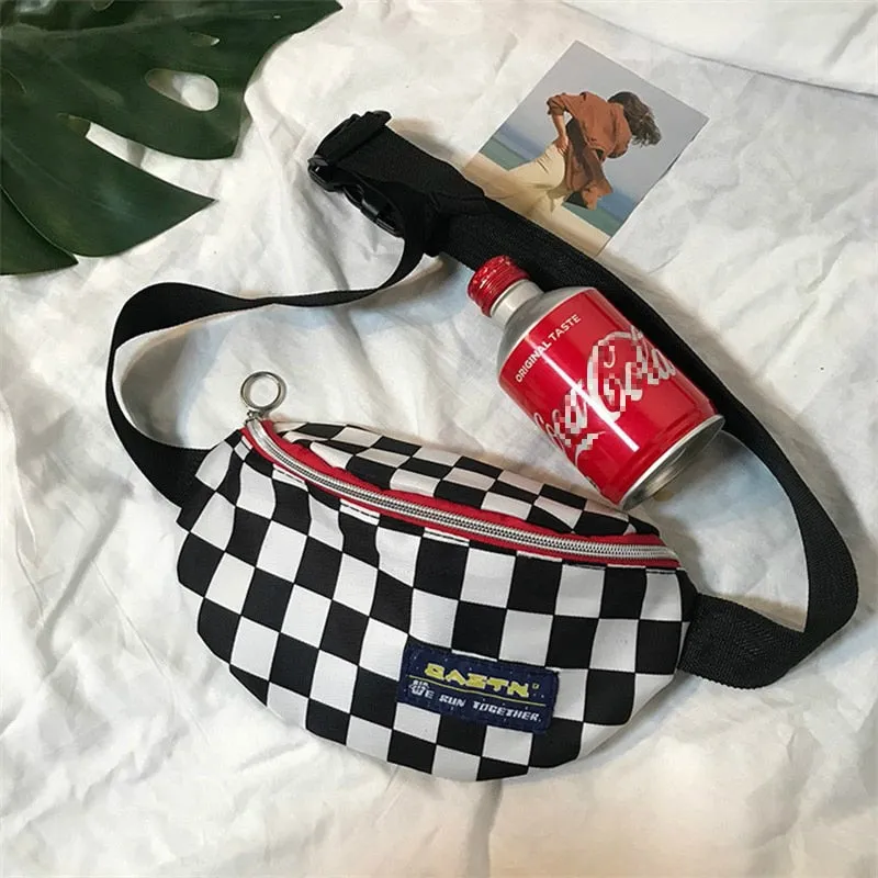 Vintage Checkerboard Waist Bag