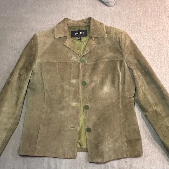 Vintage Pritti by Kristen Blake Green Suede Jacket