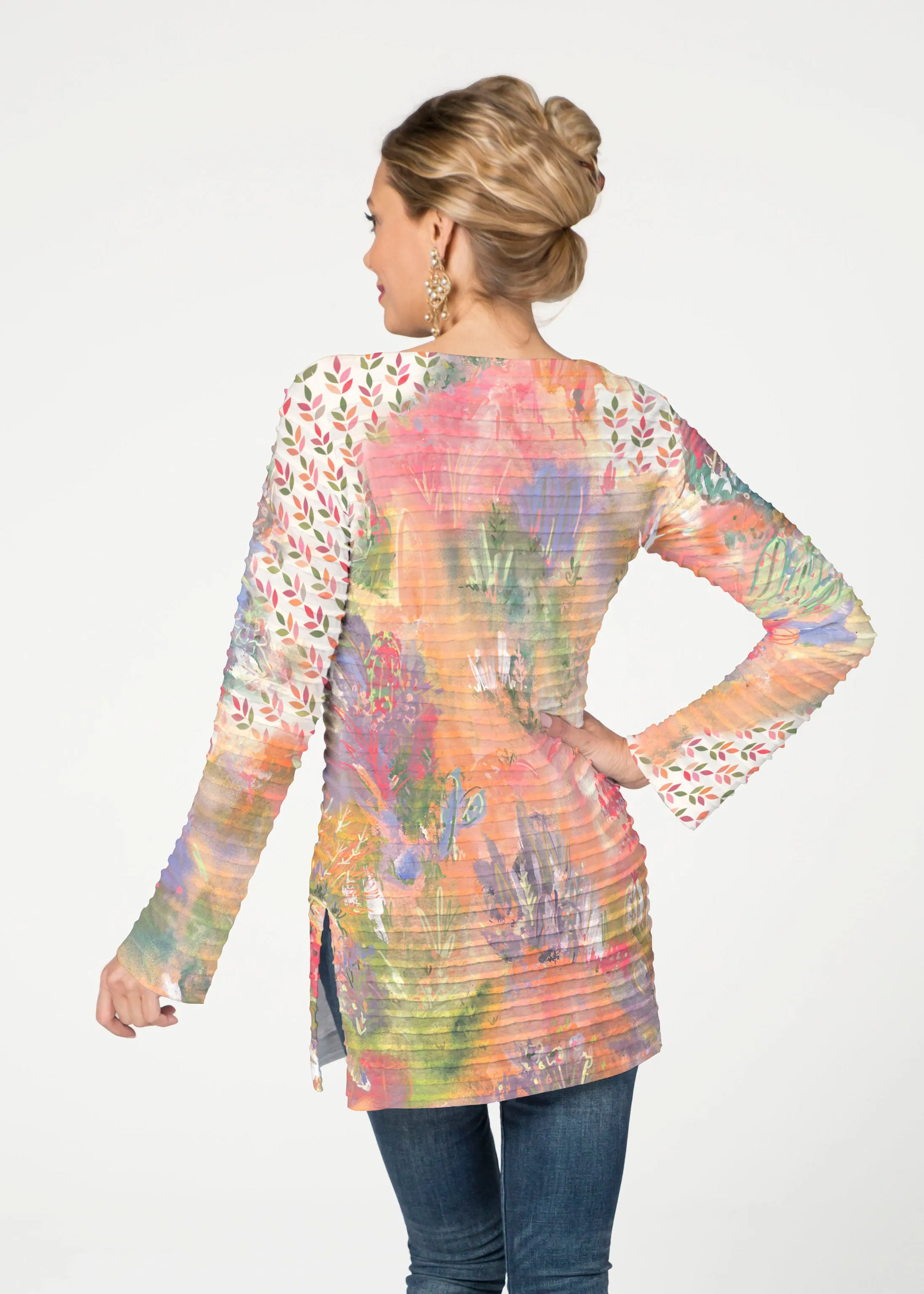Warm Desert Vibes (17248) ~ Banded Boatneck Tunic