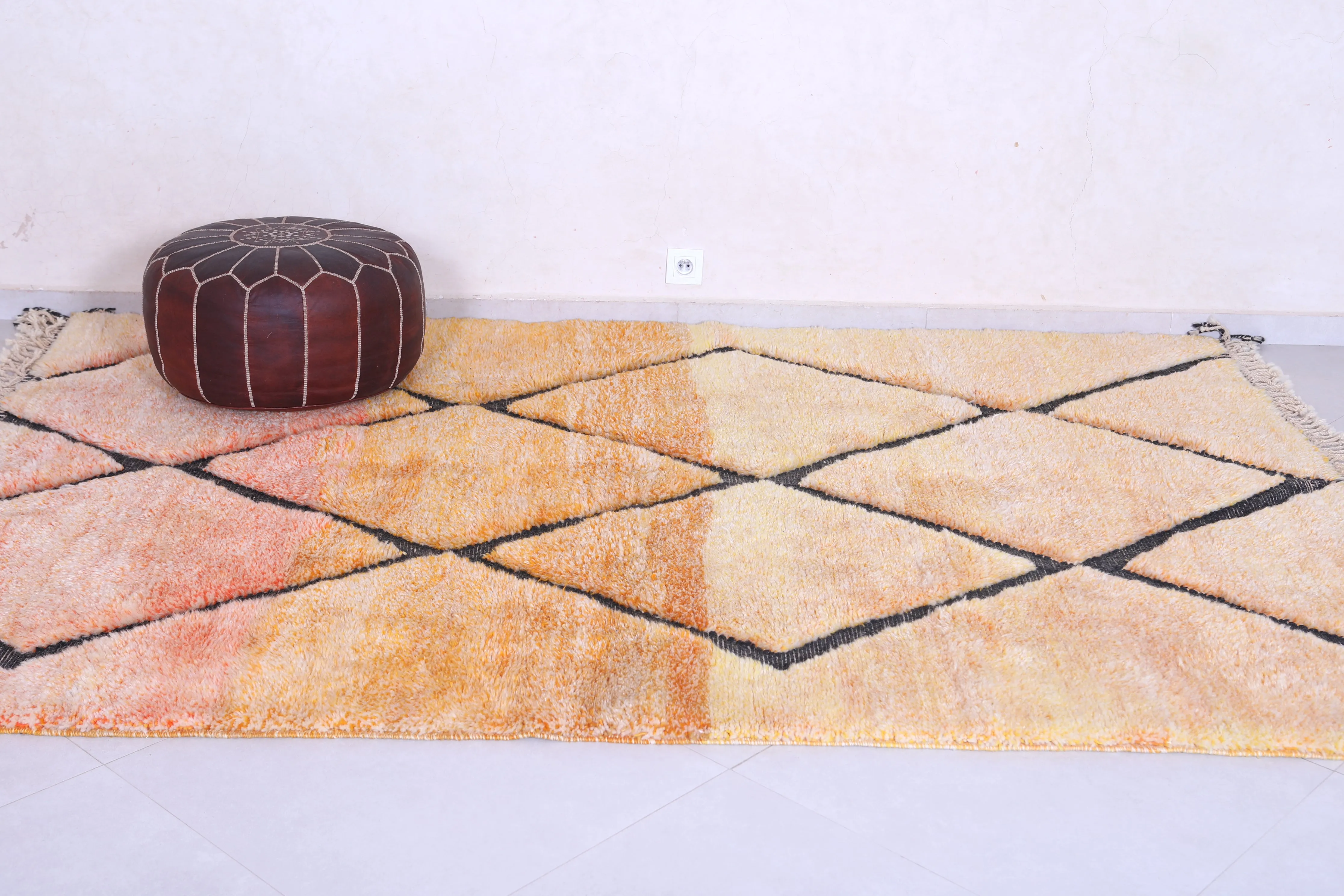Warm Moroccan berber rug - Handmade Boujaad Rug- Custom Rug