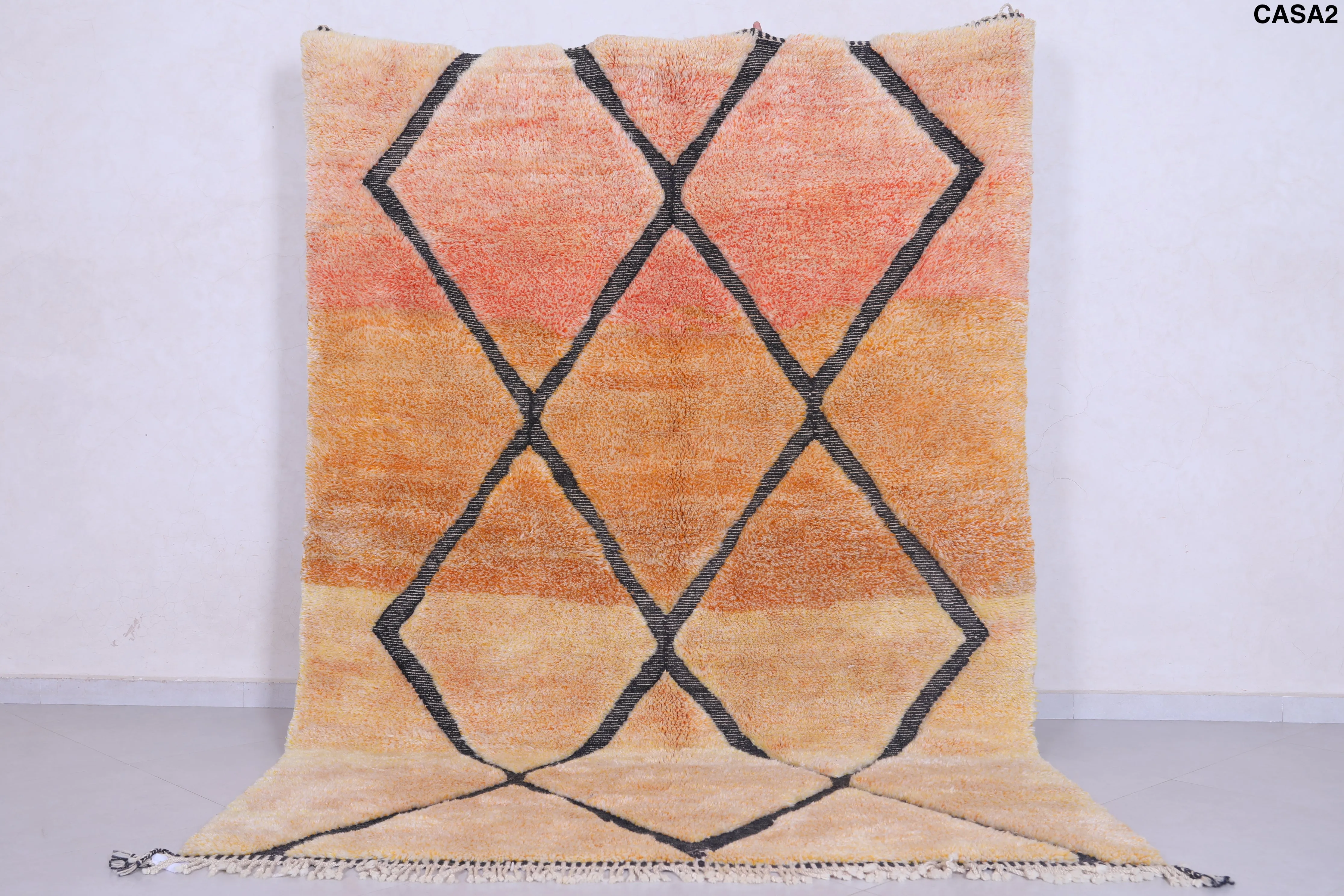 Warm Moroccan berber rug - Handmade Boujaad Rug- Custom Rug