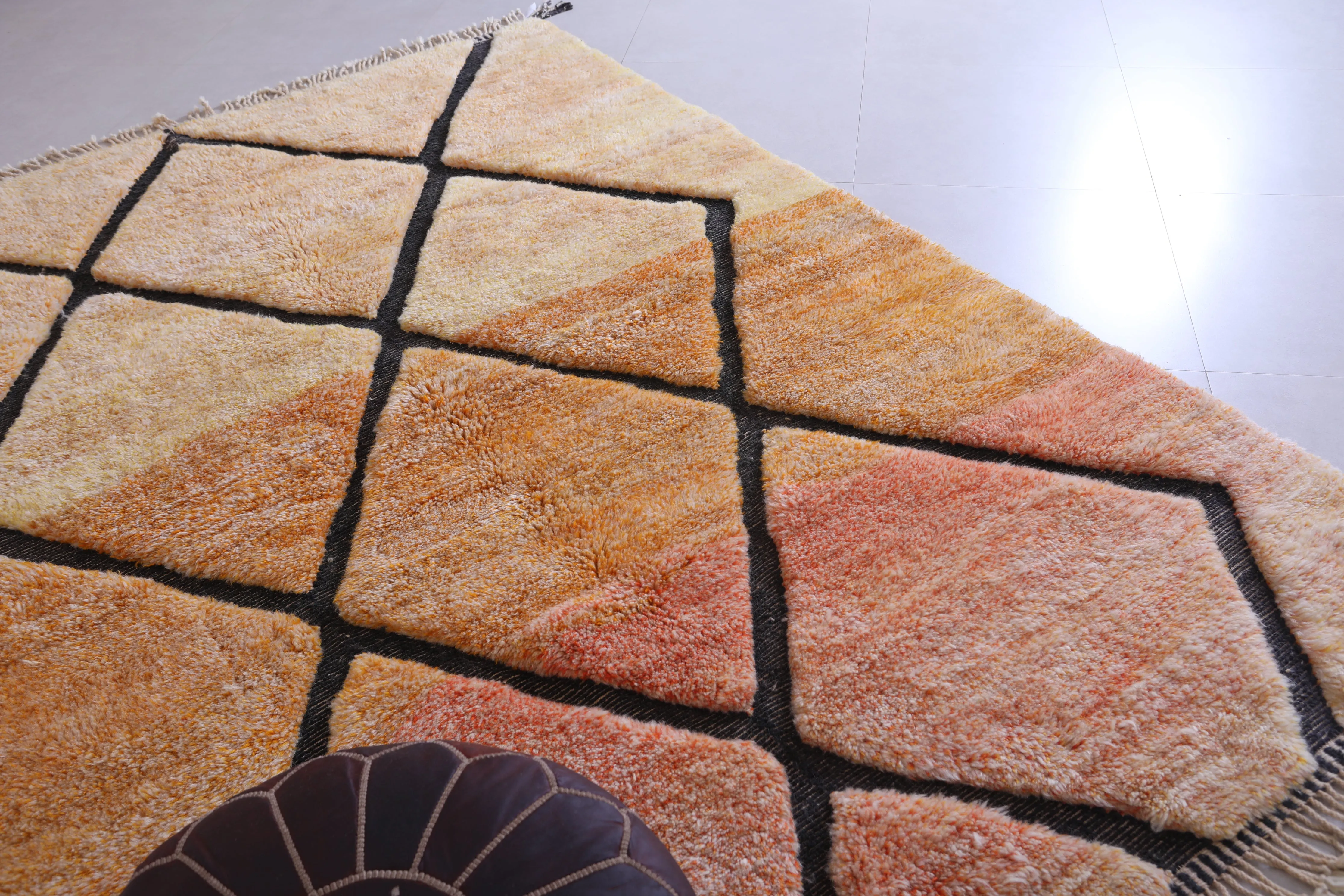 Warm Moroccan berber rug - Handmade Boujaad Rug- Custom Rug