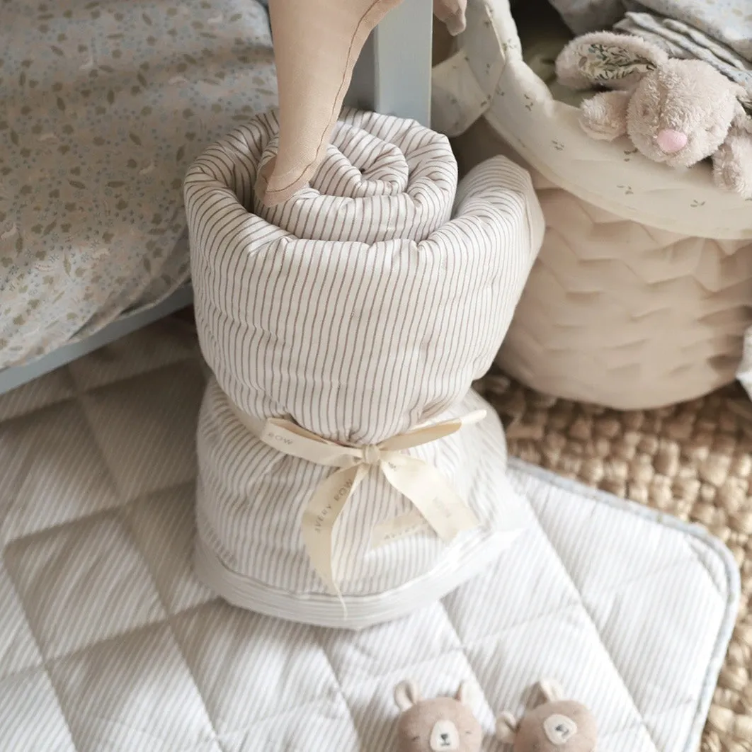 Woven Quilt Cot & Single Bedspread (Natural Stripe)