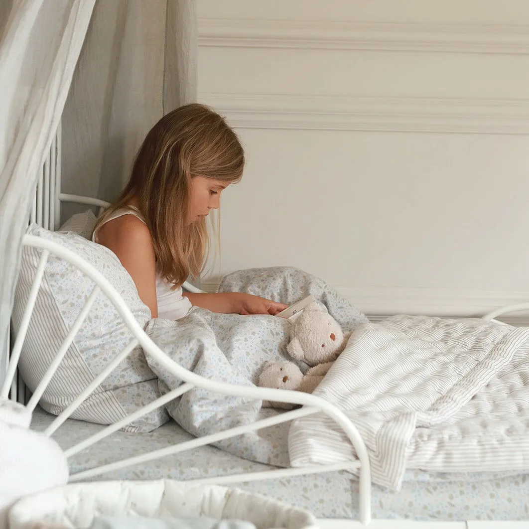 Woven Quilt Cot & Single Bedspread (Natural Stripe)