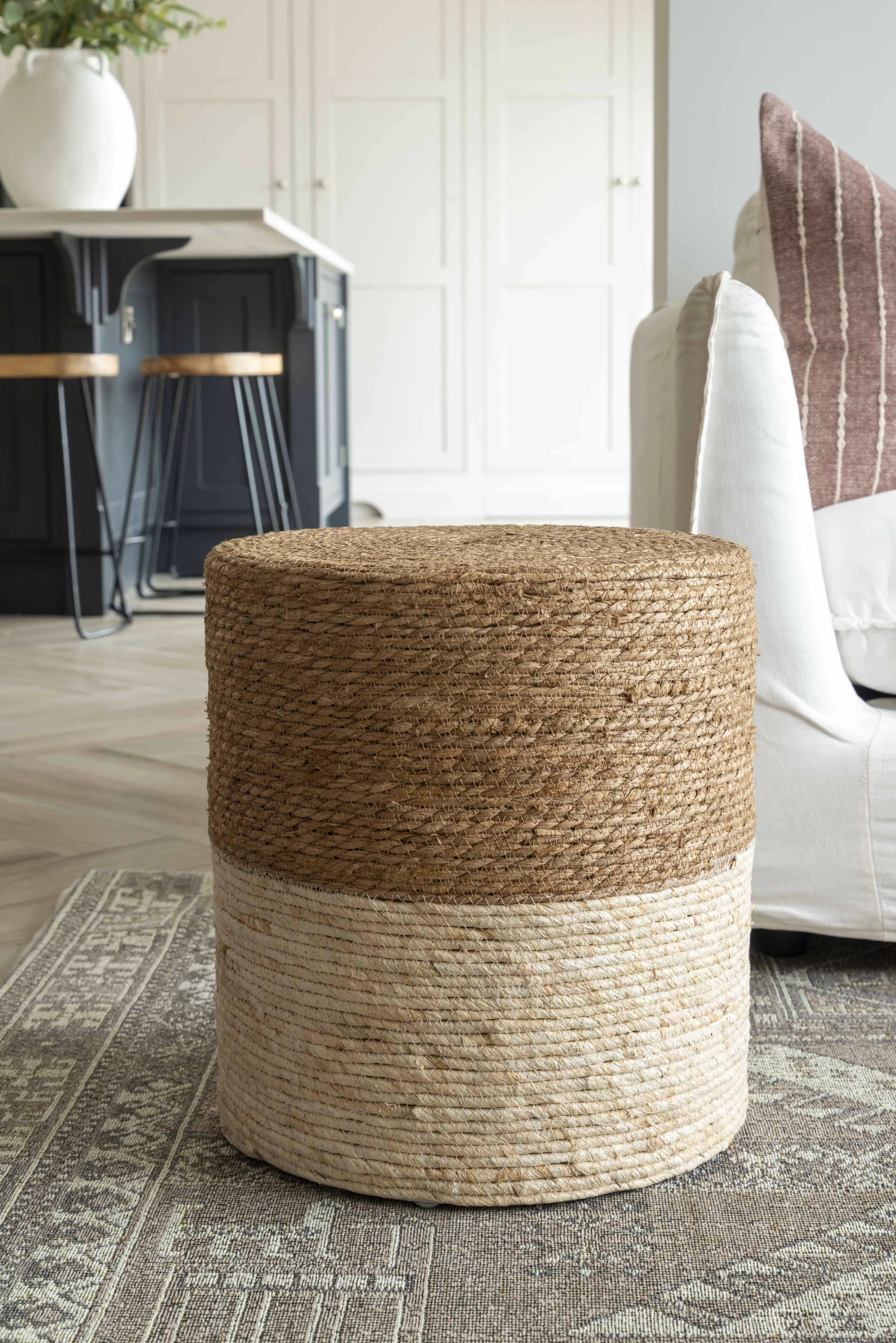Woven Rope Stool | Two Tone