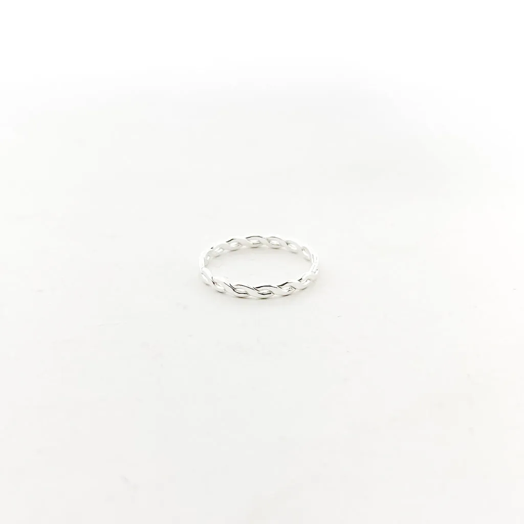 Woven Stacking Ring | Silver