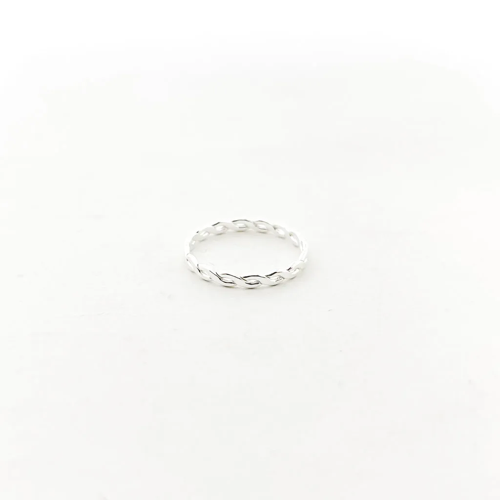 Woven Stacking Ring | Silver