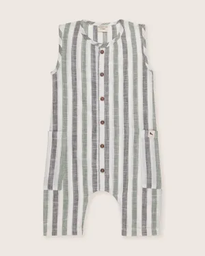 Woven Stripe Shortie Dungarees