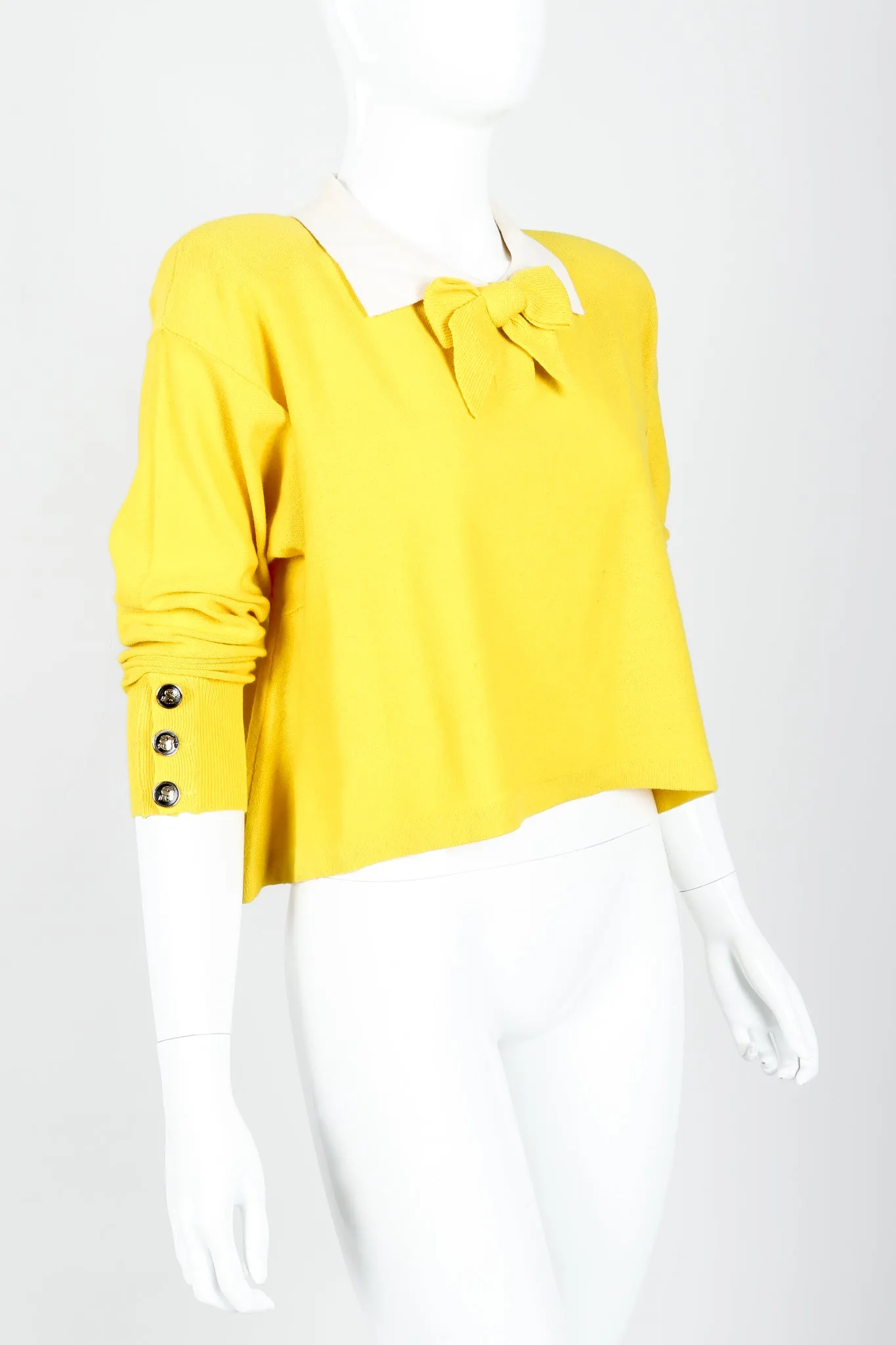 Yellow Knit Collared Sweater