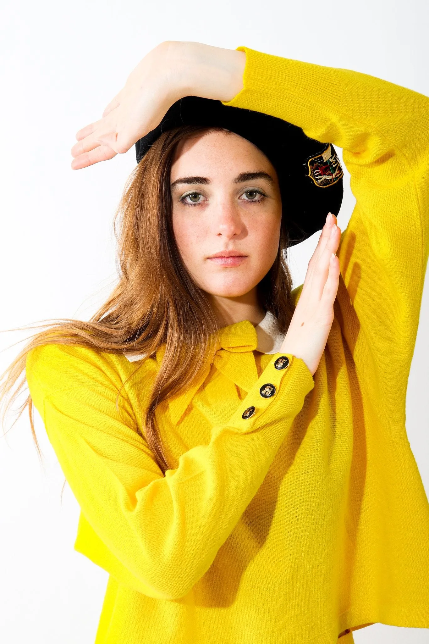 Yellow Knit Collared Sweater