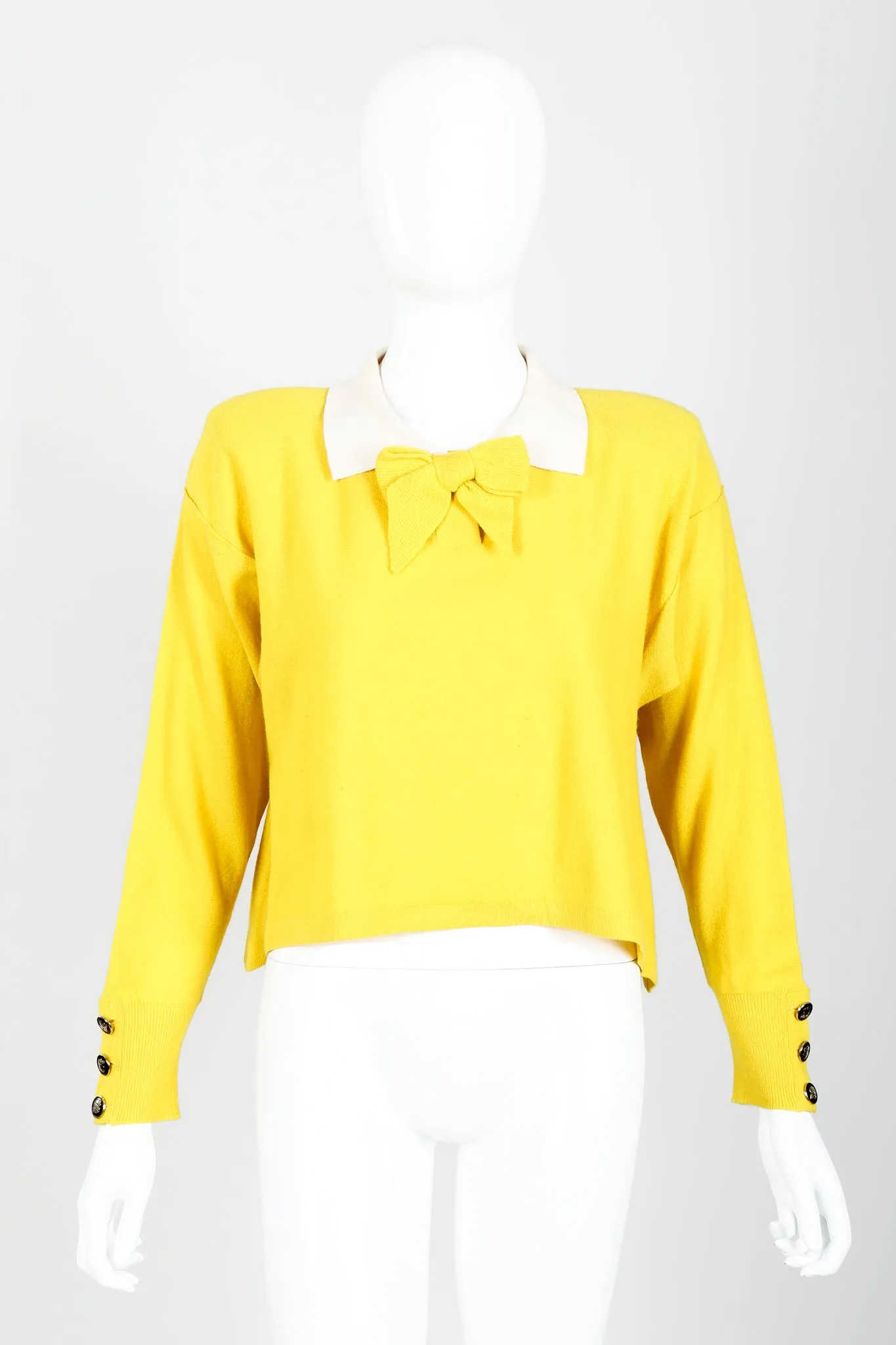 Yellow Knit Collared Sweater