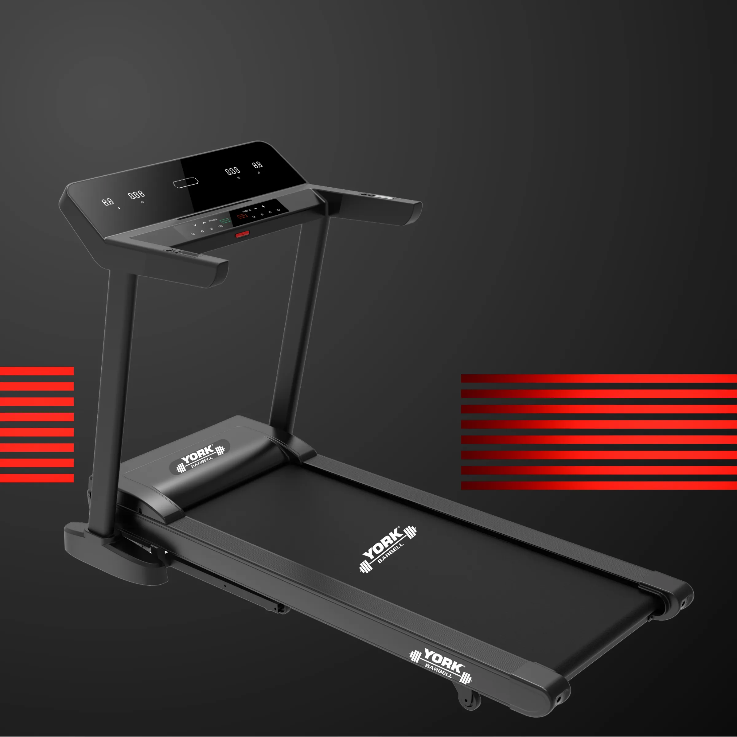 York Barbell HT9 Folding Treadmill LED display 22Km/H powered incline