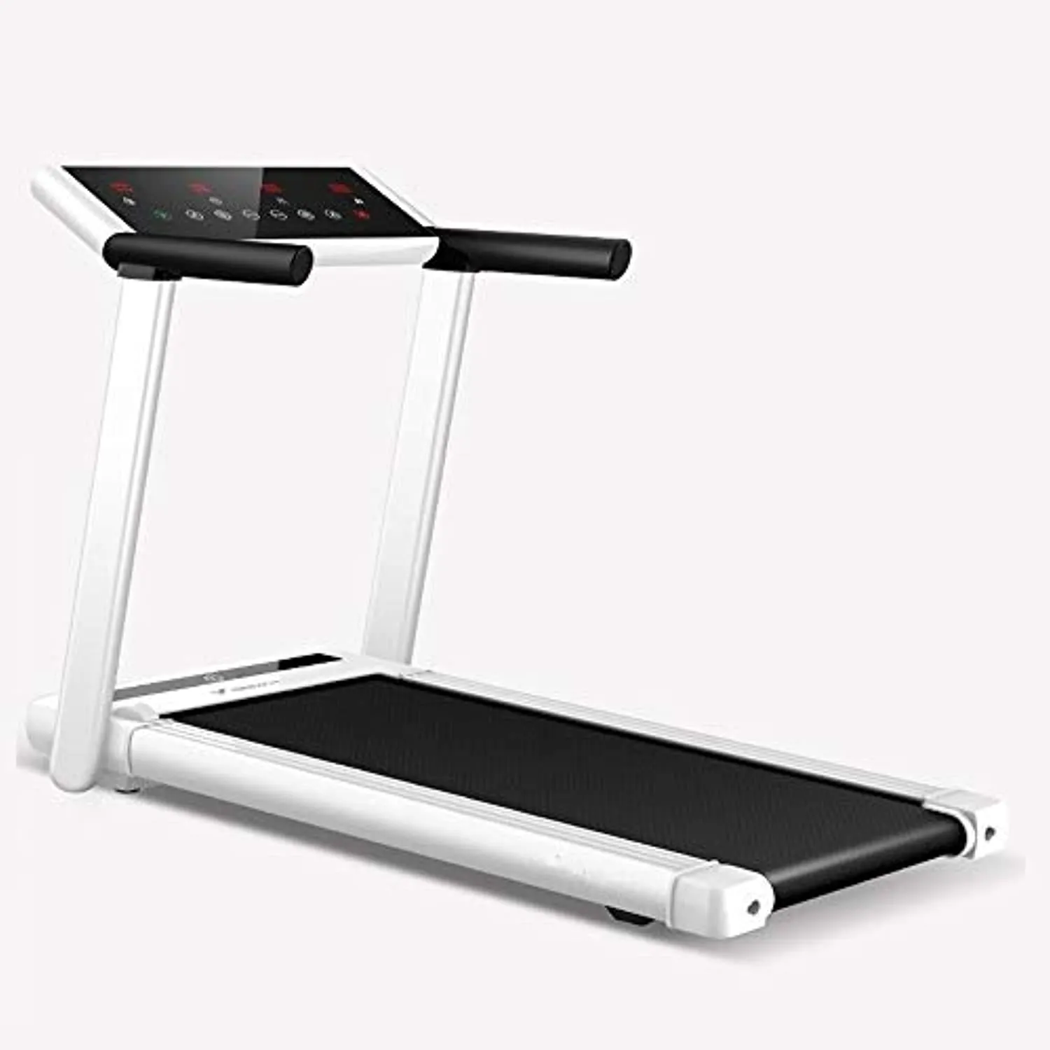 Zzfni Treadmill Full-Folding Home Treadmill, Installation-Free, Small and Ultra-Quiet, LED Display Sports Walking Machine, Suspension Balance Shock Absorption Foldable Treadmill (Size : White)